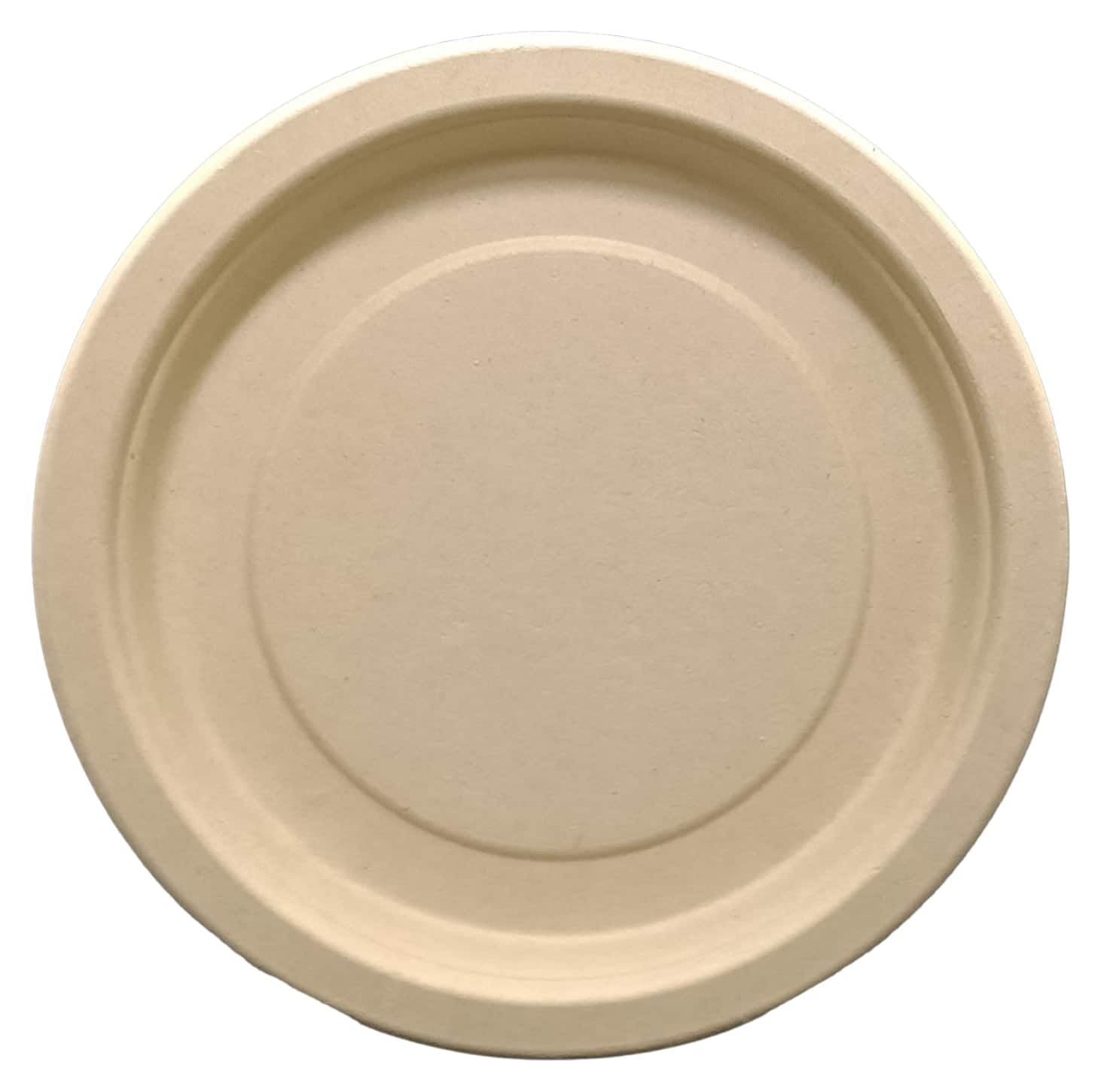 Bamboo fiber plates, 7 in — bamboo fiber · set of 50